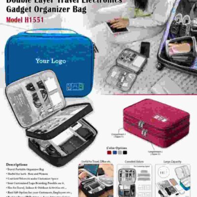 Double Layer Travel Electronics Gadget Organizer Bag