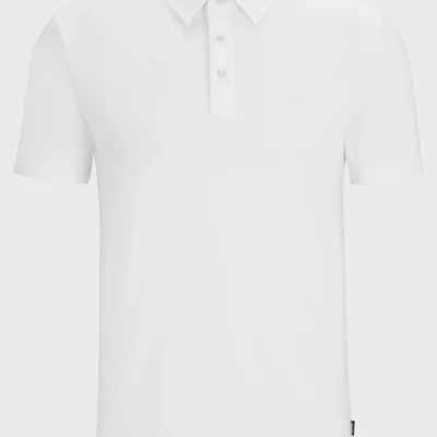 Hugo Boss Interlock-Cotton Slim-Fit Polo Shirt With Rubberised Logo