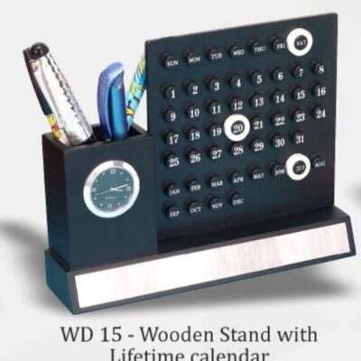 Wooden stand and calendar